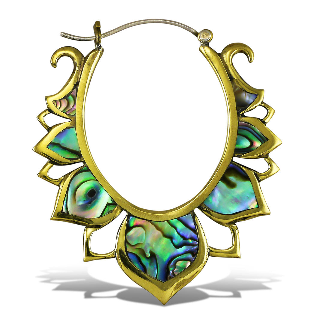 Abalone Lotus Drops - Silver Post