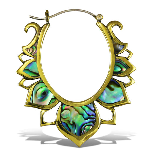 Abalone Lotus Drops - Silver Post