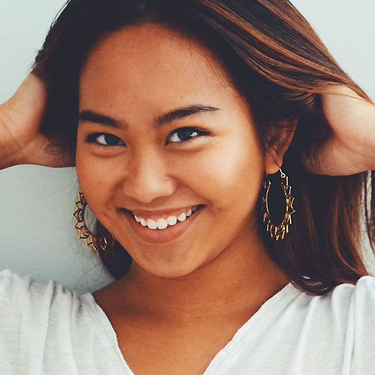 Lotus Sun Hoops - Silver Posts