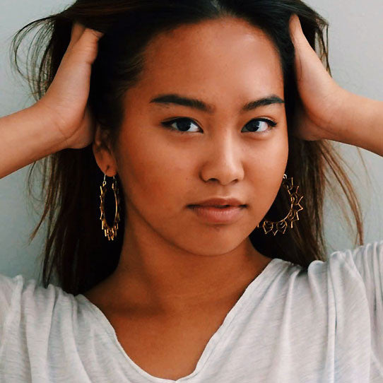 Lotus Sun Hoops - Silver Posts