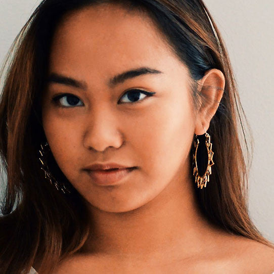 Lotus Sun Hoops - Silver Posts