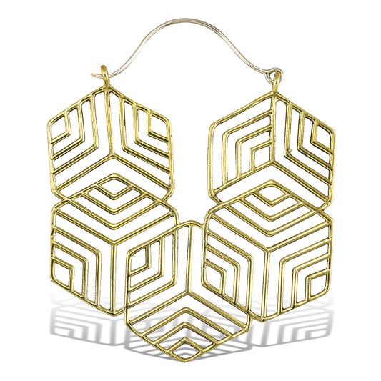 Hexagon Hoops - Silver Post