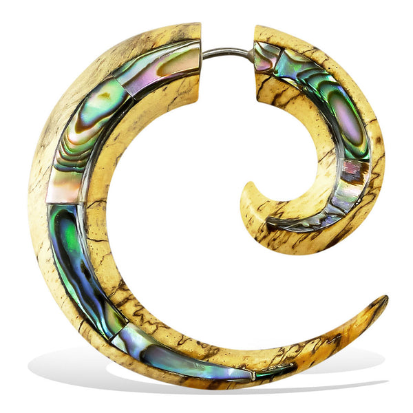 <span>EFWA-001<span>: </span></span>Abalone Spirals - Wood with Abalone