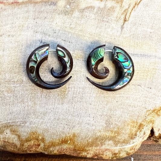 Abalone Small Spirals - Wood with Abalone