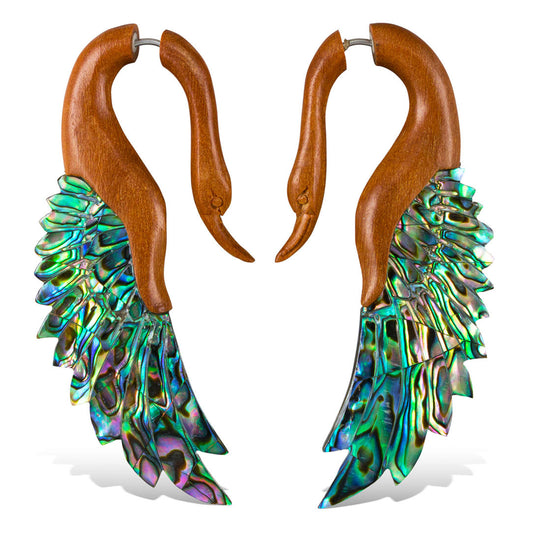 Yafah Wings - Wood with Abalone