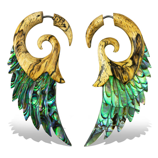 Angel Wings - Wood with Abalone