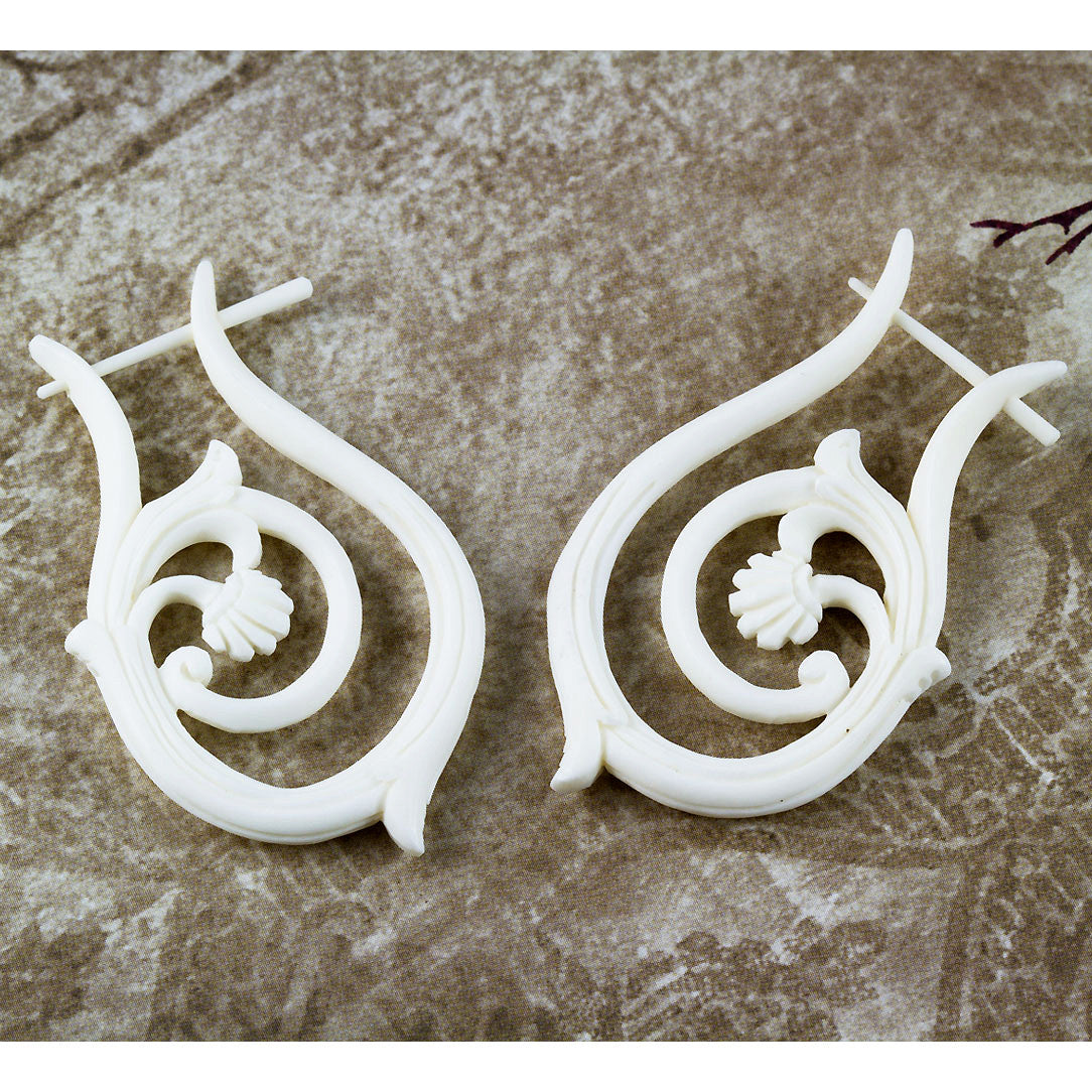 Teardrop Hoops - Bone