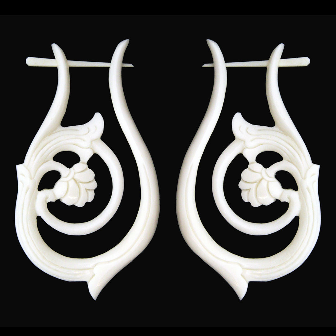 Teardrop Hoops - Bone