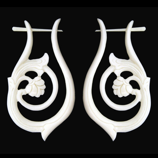 Teardrop Hoops - Bone