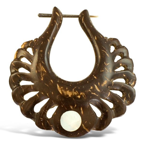 Carved Coconut Ring - Single Leaf – Coco Loco Jewelry