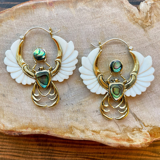 Crowned Abalone Scarabs - Bone