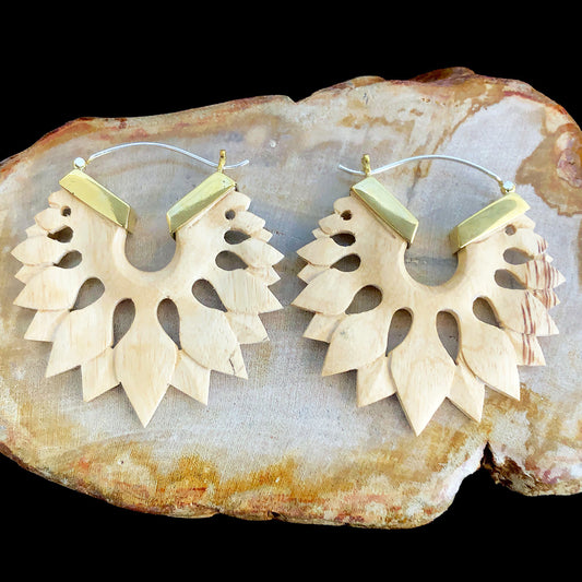 Spade Hoops - Wood