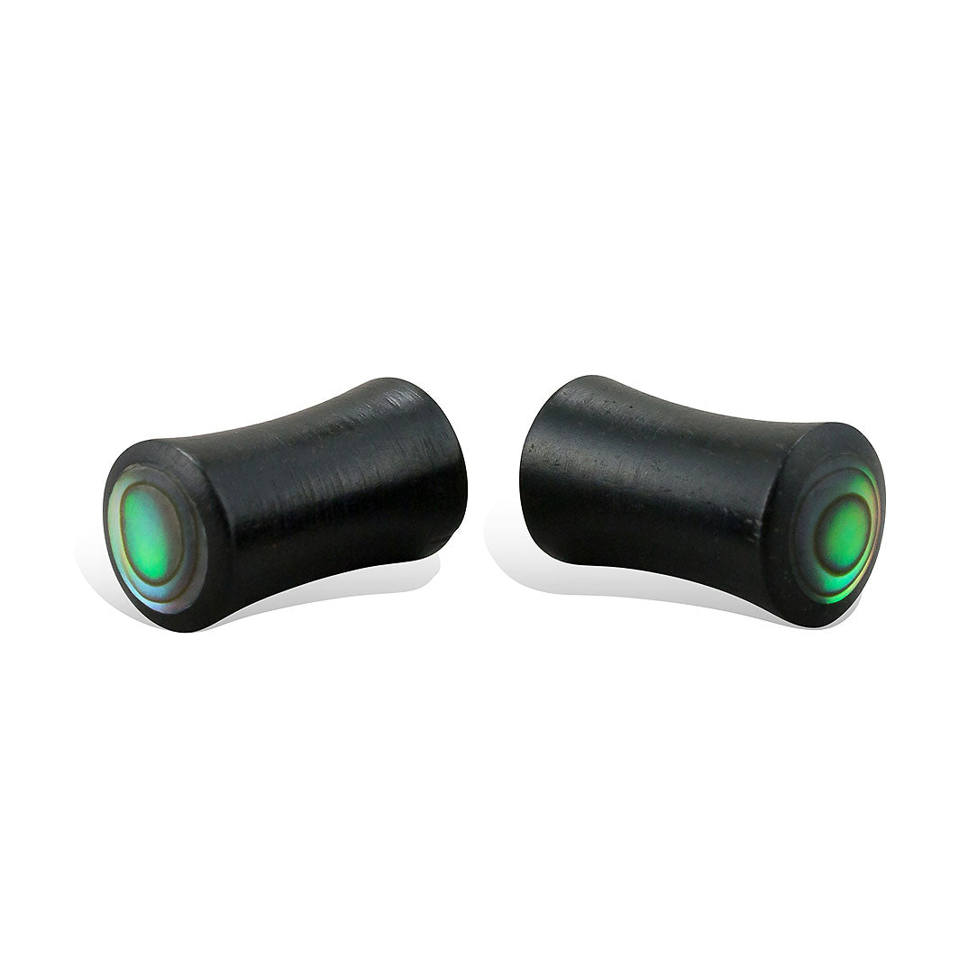 Abalone Plugs - Black Wood