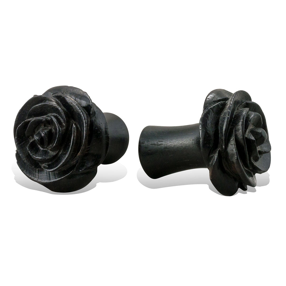 Rose Plugs - Black Wood