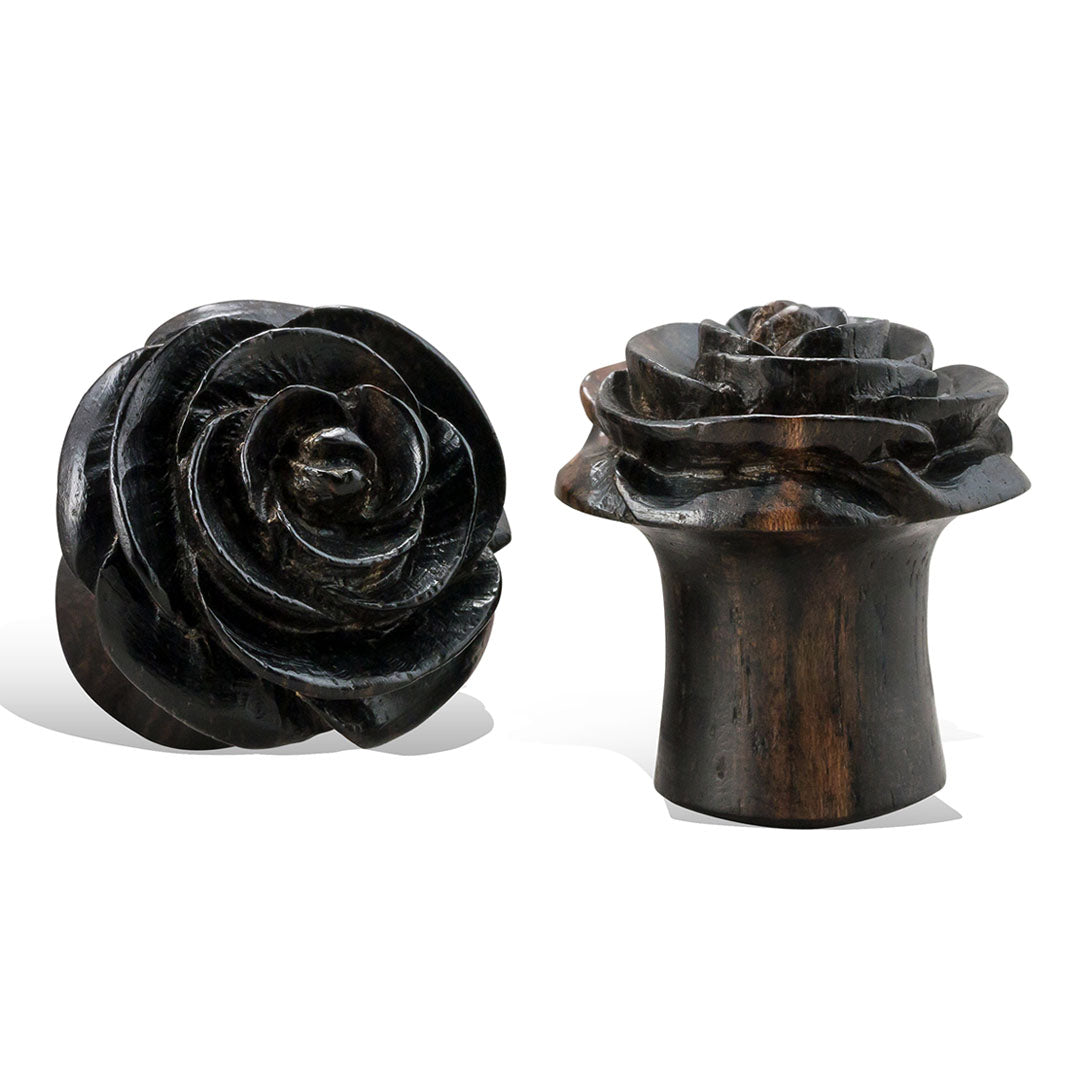 Rose Plugs - Black Wood