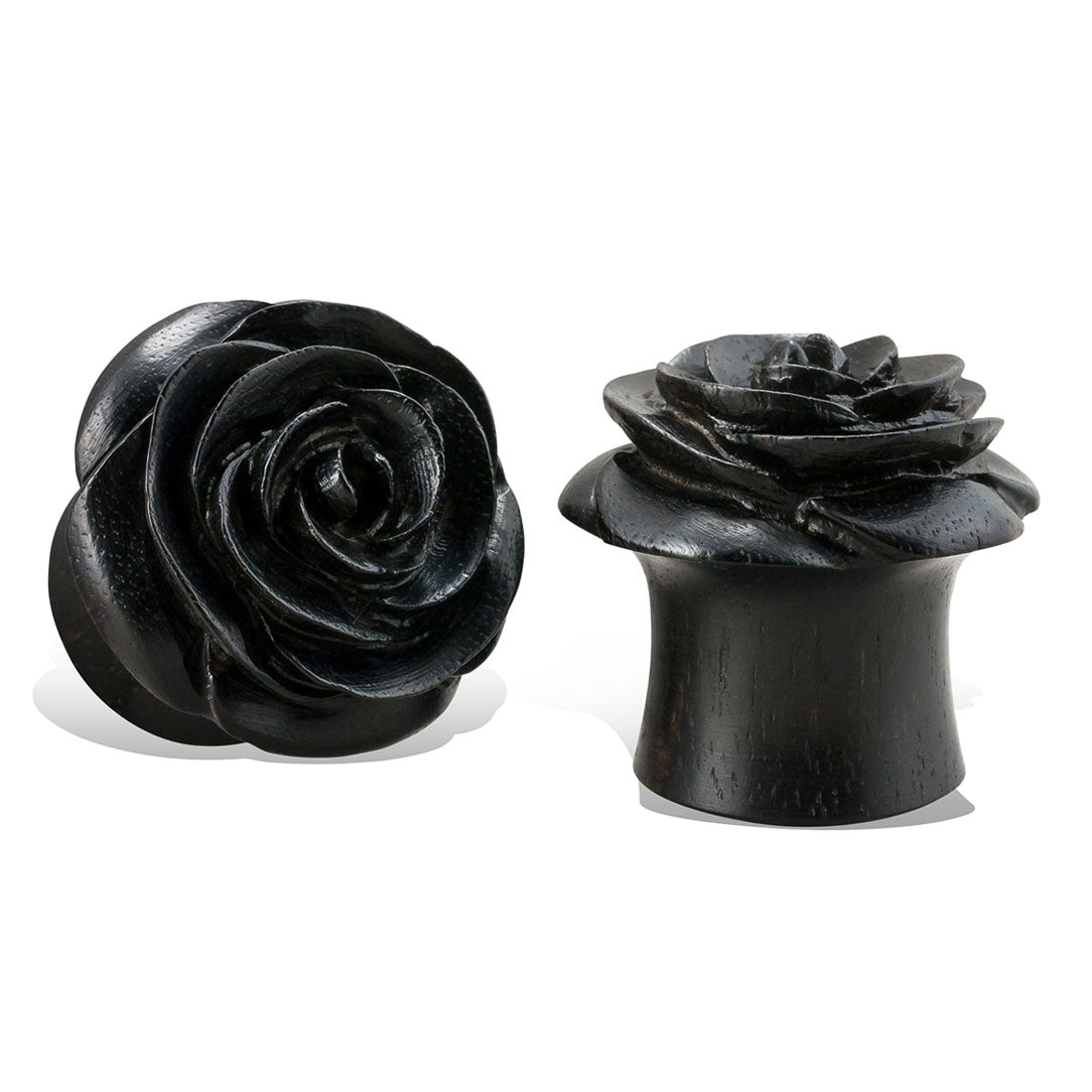Rose Plugs - Black Wood