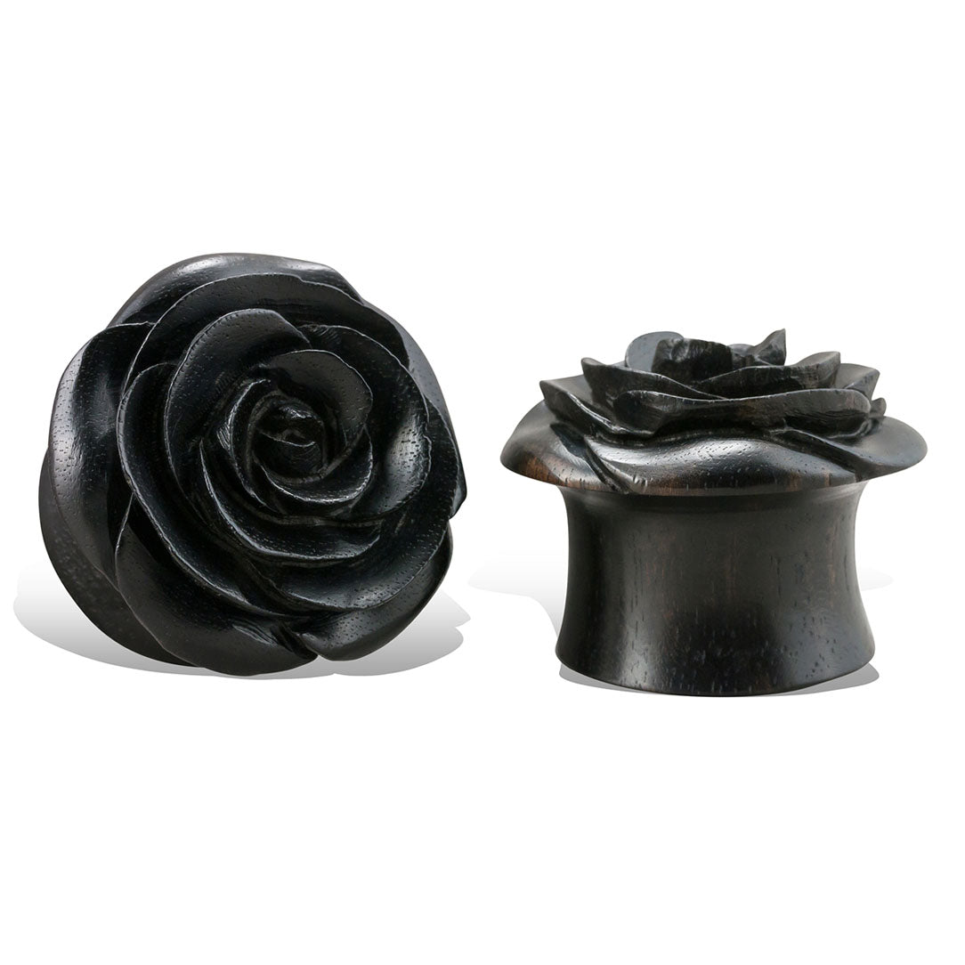 Rose Plugs - Black Wood