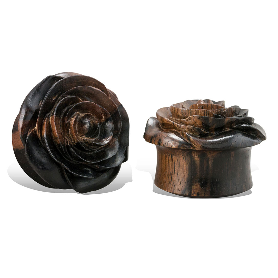 Rose Plugs - Black Wood