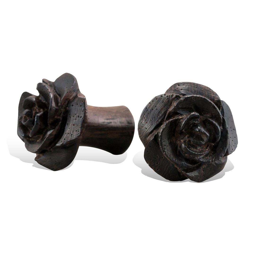 Rose Plugs - Brown Wood