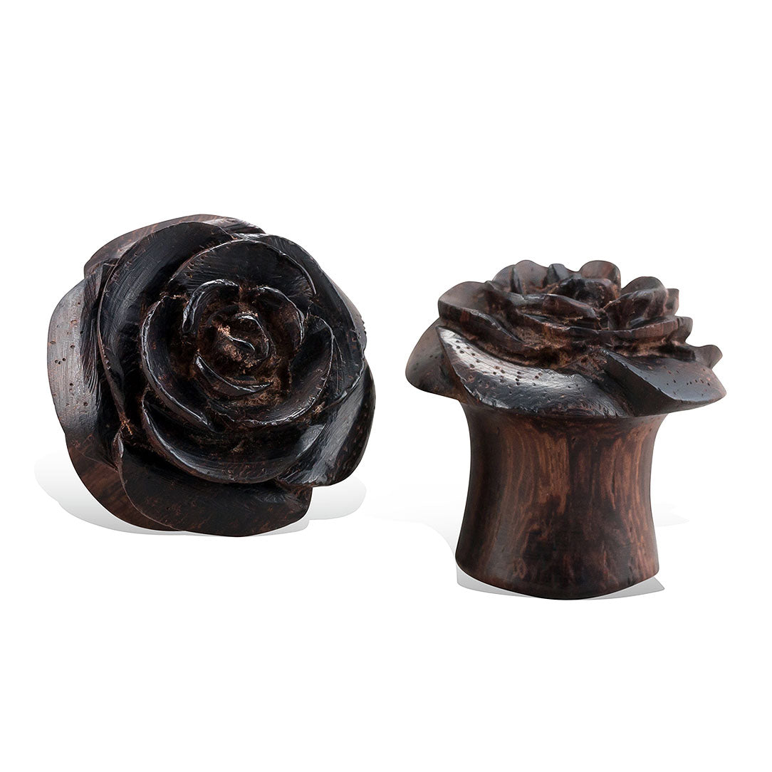 Rose Plugs - Brown Wood