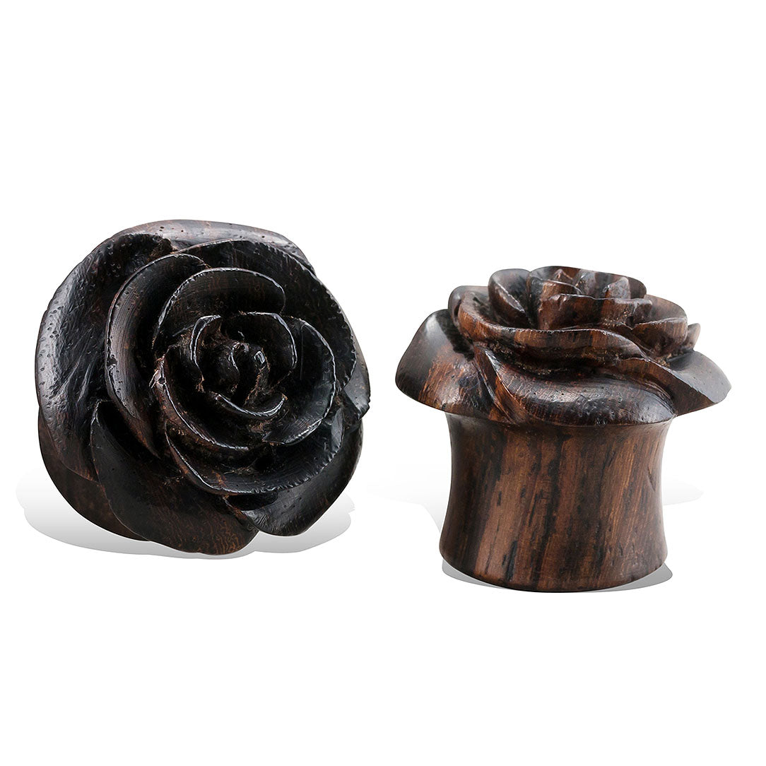 Rose Plugs - Brown Wood