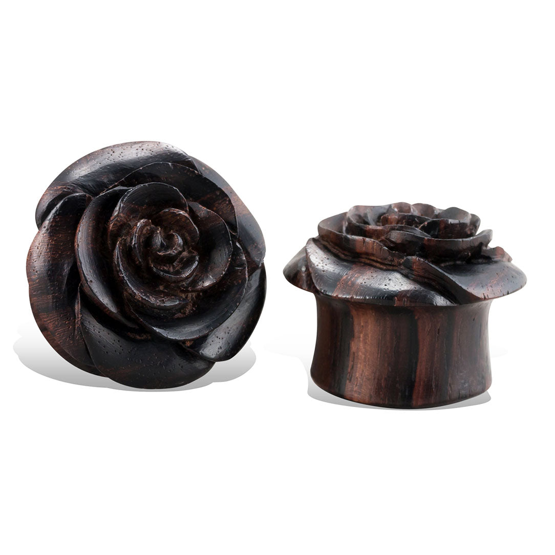 Rose Plugs - Brown Wood