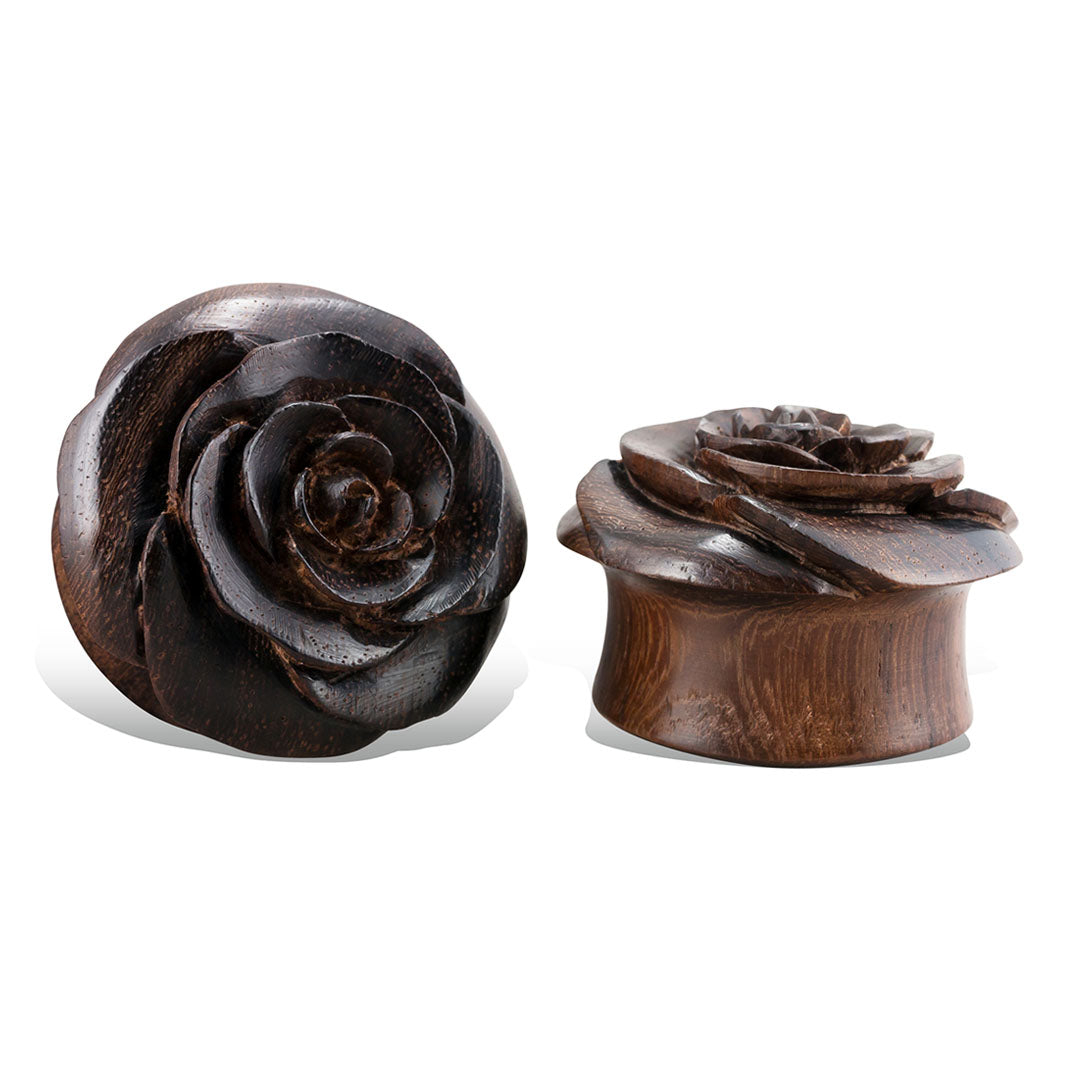 Rose Plugs - Brown Wood