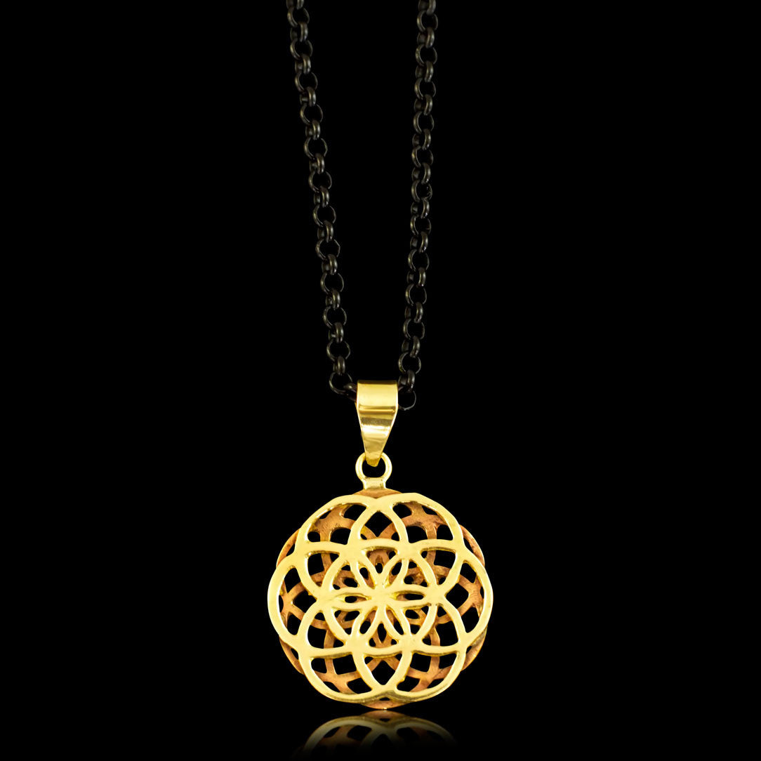 Double Seed of Life - Brass Pendant