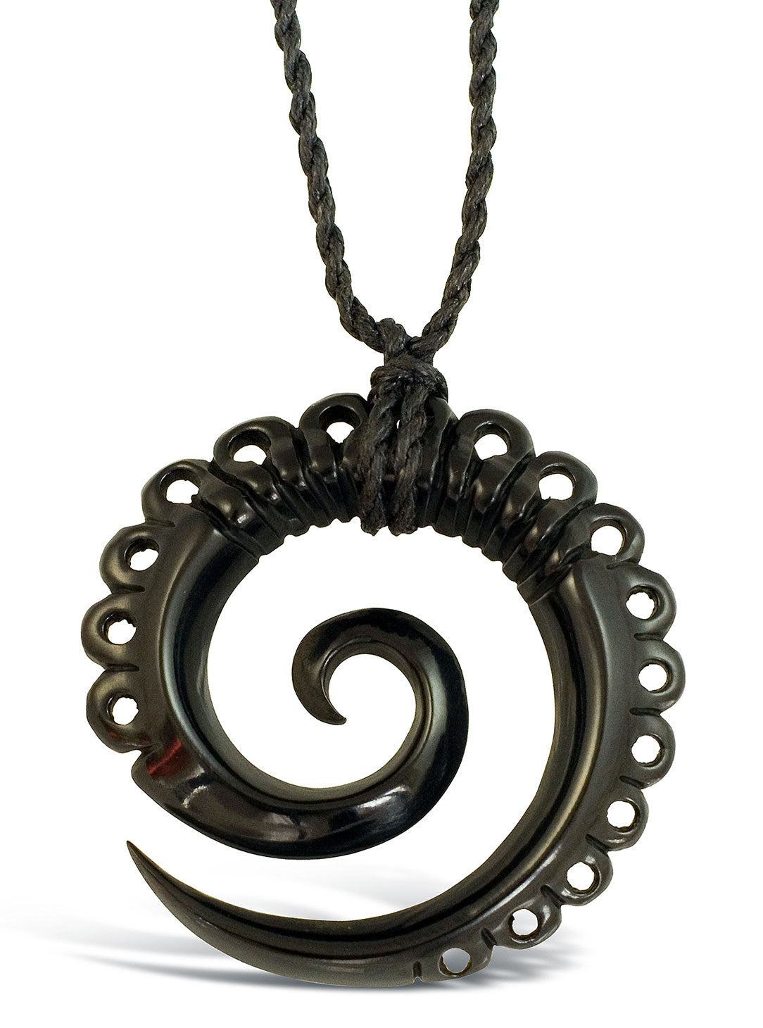 Carved Spiral Pendant- Horn