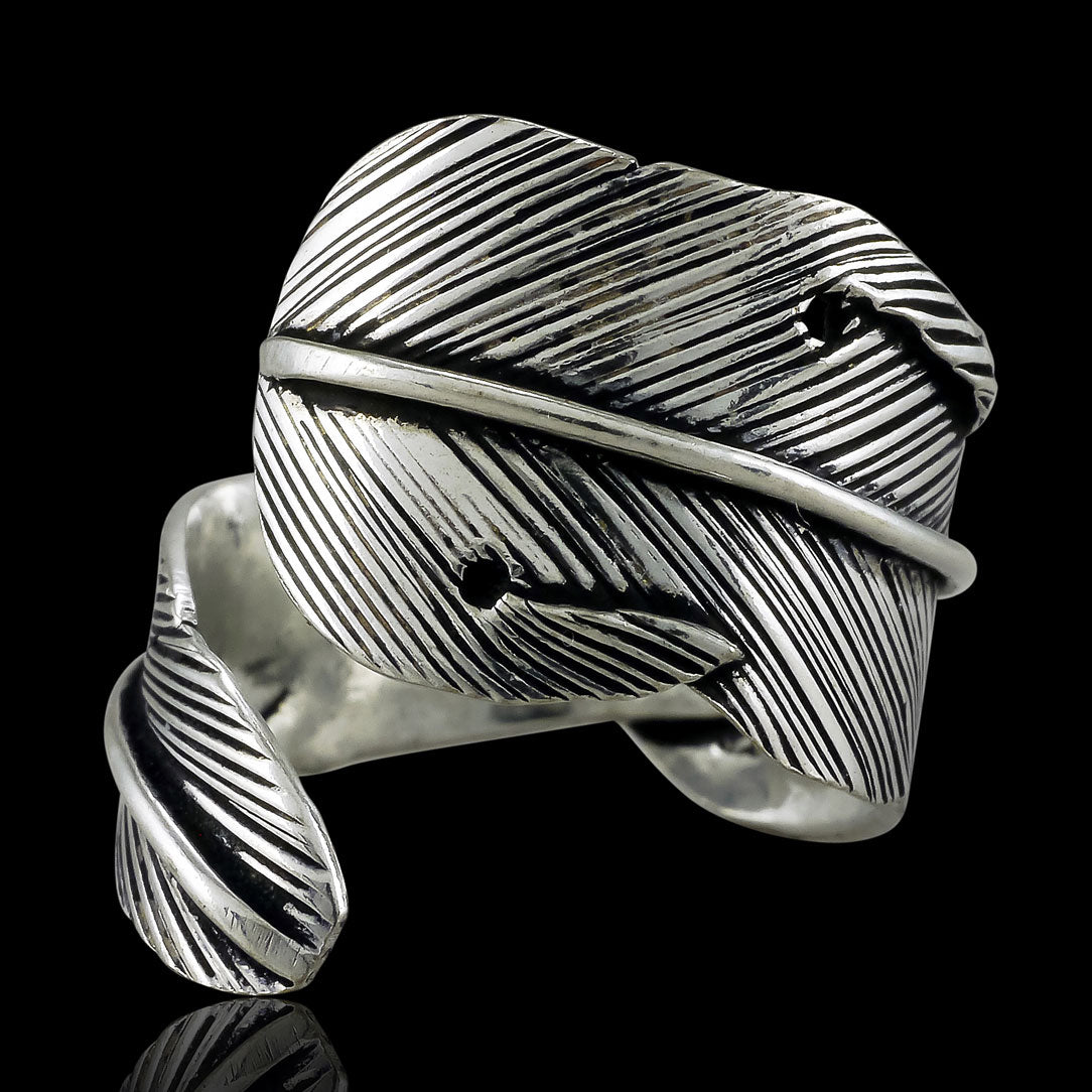 Wrapped Feather Ring - Silver