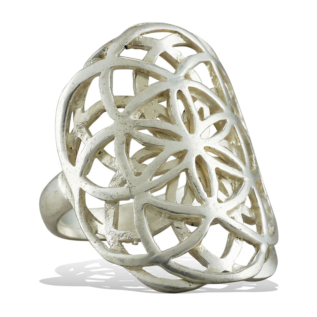 Double Seed of Life Ring - Silver