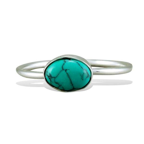 <span>RAS-023<span>: </span></span>Simple Turquoise Ring - Silver
