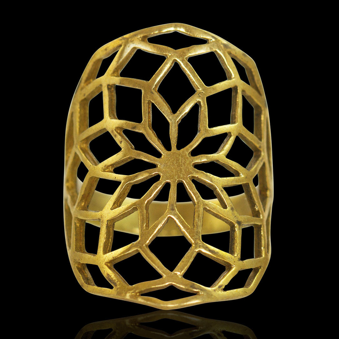 Sacred Flower Ring - Brass