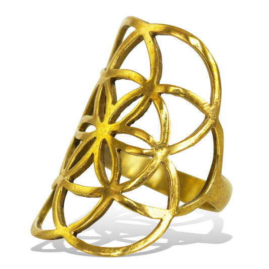 Seed of Life Ring - Brass