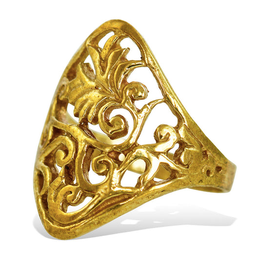 Bridal Flower Ring - Brass