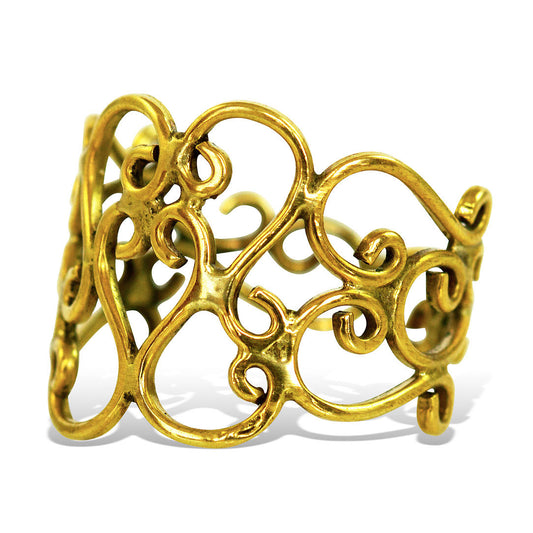 Thin Curl Ring - Brass