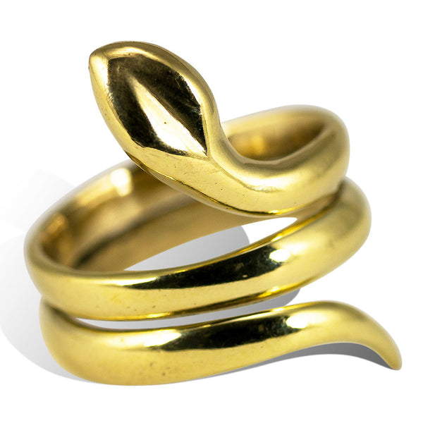 <span>RBR-034<span>: </span></span>Sweet Snake Ring - Brass