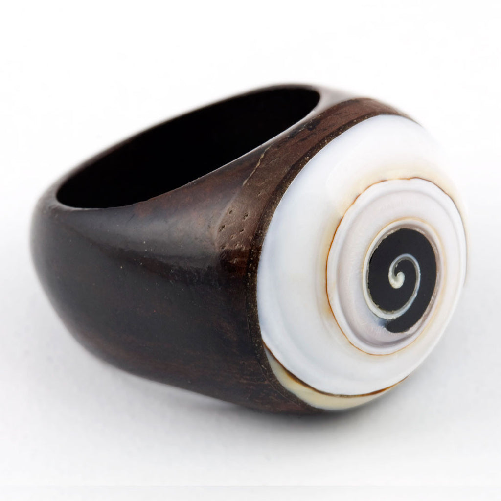 Wooden Ring - Spiral Shell